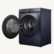 A grey Toshiba front-load washing machine