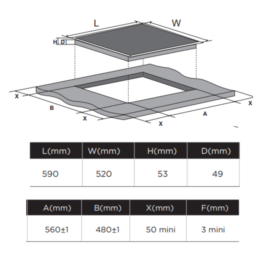 Midea 60cm Freezone Induction Cooktop MC-6F74A0H556