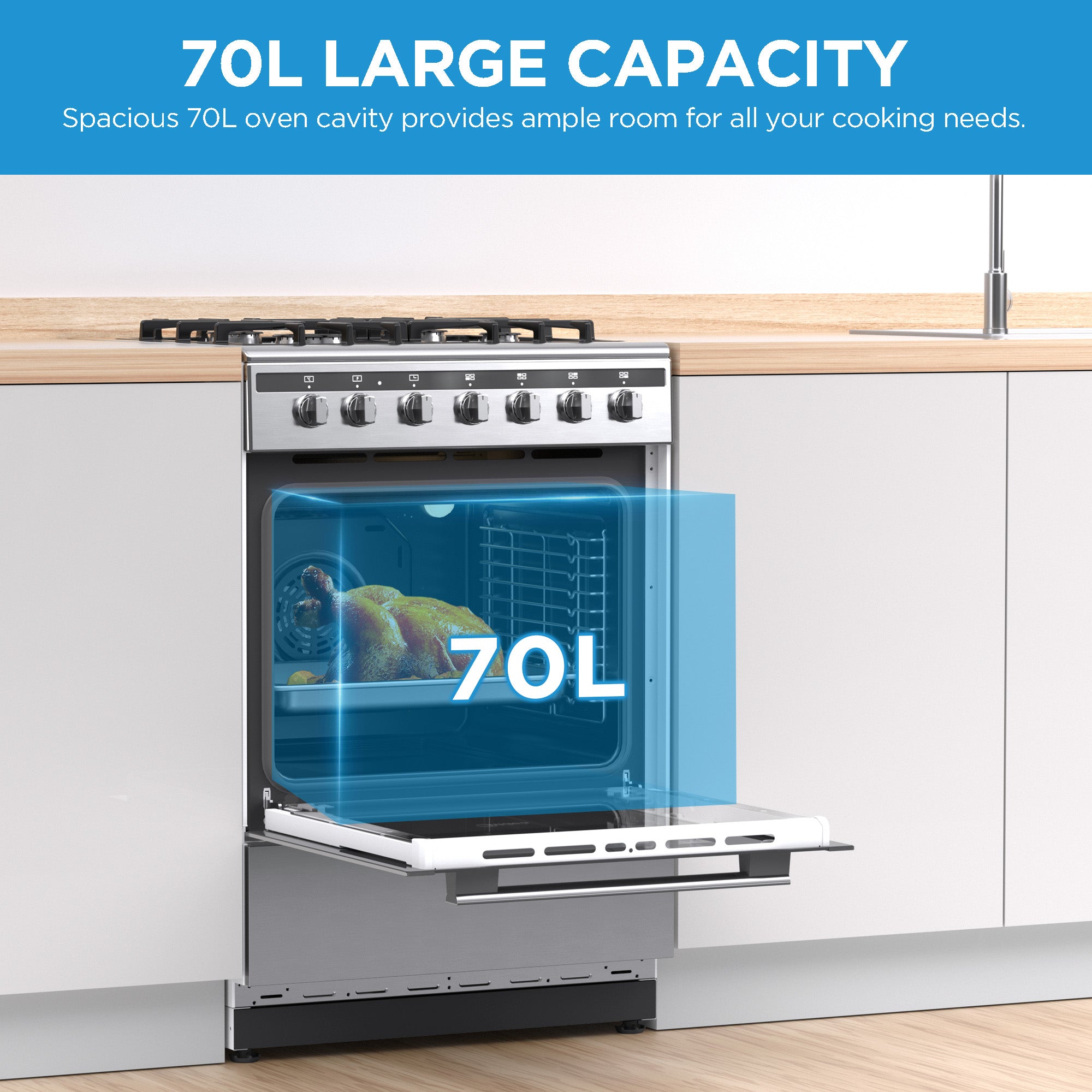 Midea 60cm Gas/Electric Freestanding Stove | Midea Kitchen Appliances NZ