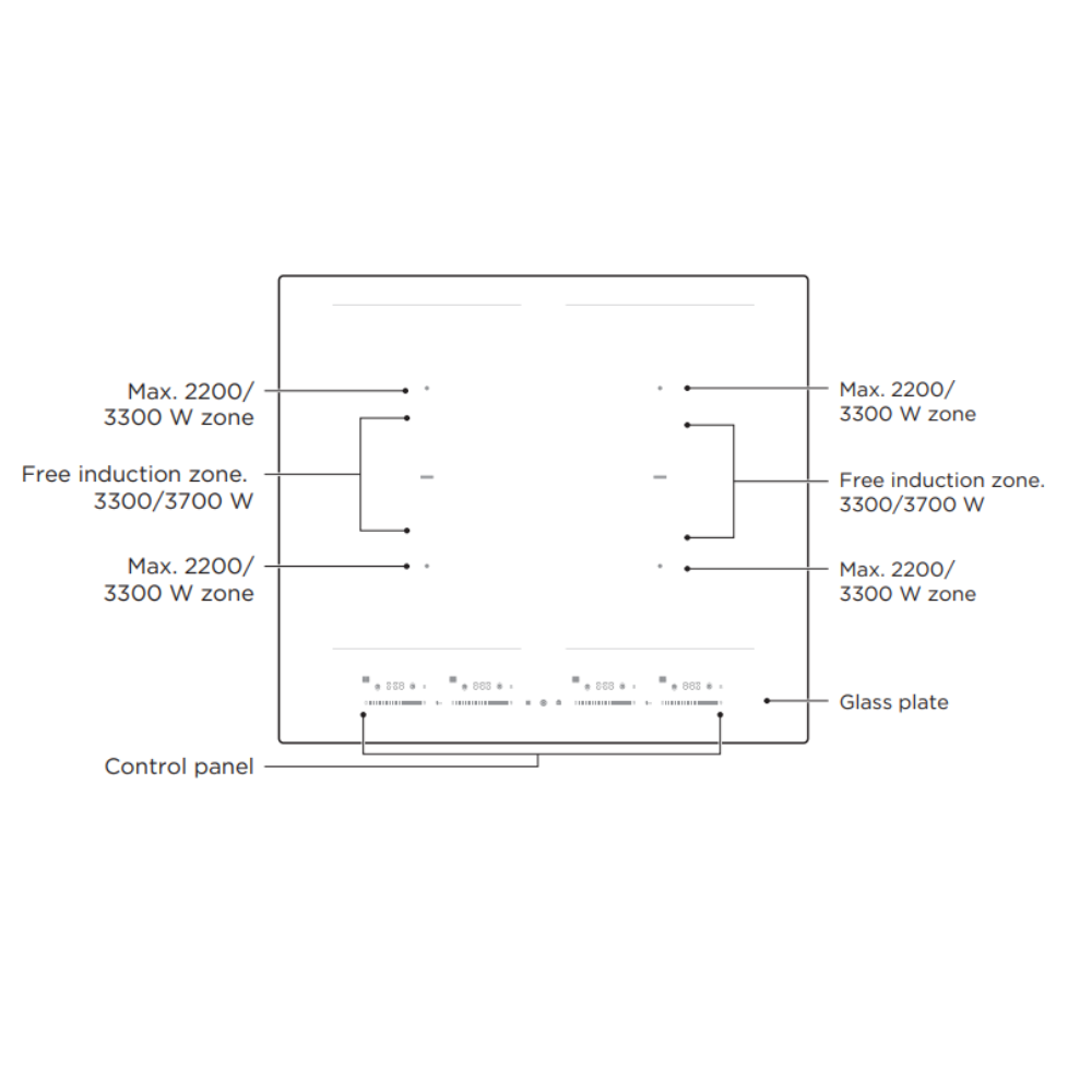 Midea 60cm Freezone Induction Cooktop MC-6F74A0H556