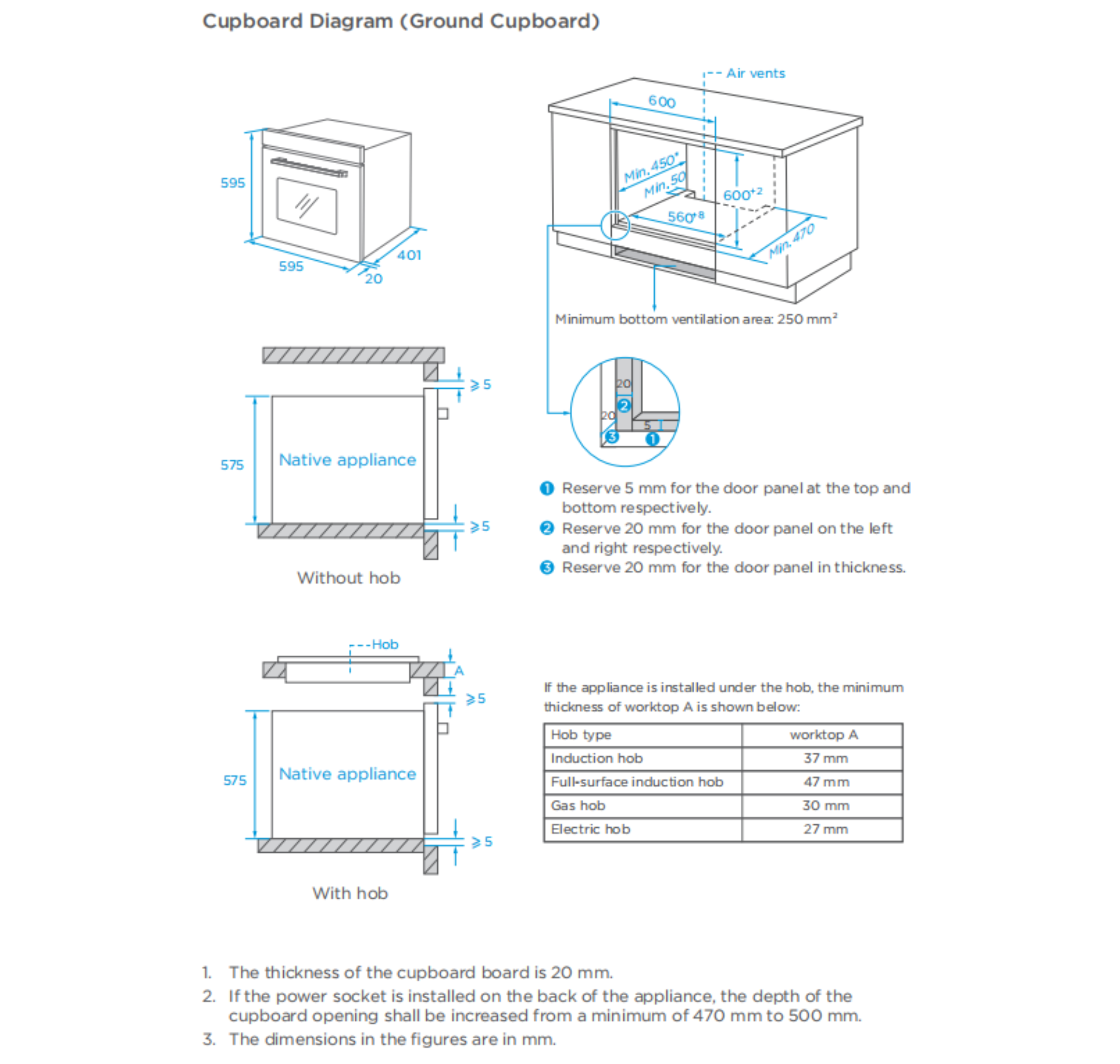 Midea 60L 6 Func 60cm Oven with Air Fryer
