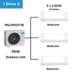 Midea Multi Split Heat Pumps Package - 7 kW Outdoor Unit MULMI0371B + Indoor Units