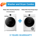 Midea White 9kg Laundry Combo  - 9KG Steam Wash Front Load Washing Machine + 9kg Heat Pump Dryer