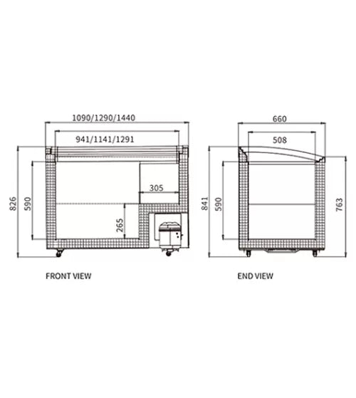 Two Sliding Glass Lids Dual Temperature Chest Freezer SD/SC-328Y