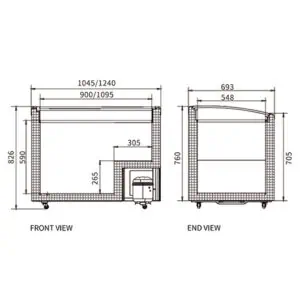Snow Village Two Sliding Glass Lids Dual Temperature Chest Freezer SD/SC-328YH