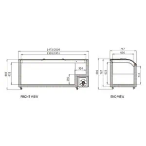 Snow Village Dual Temperature Supermarket Island Freezer SD/SC-518