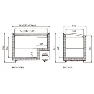 Snow Village Two Sliding Glass Lids Dual Temperature Chest Freezer SD/SC-400Y