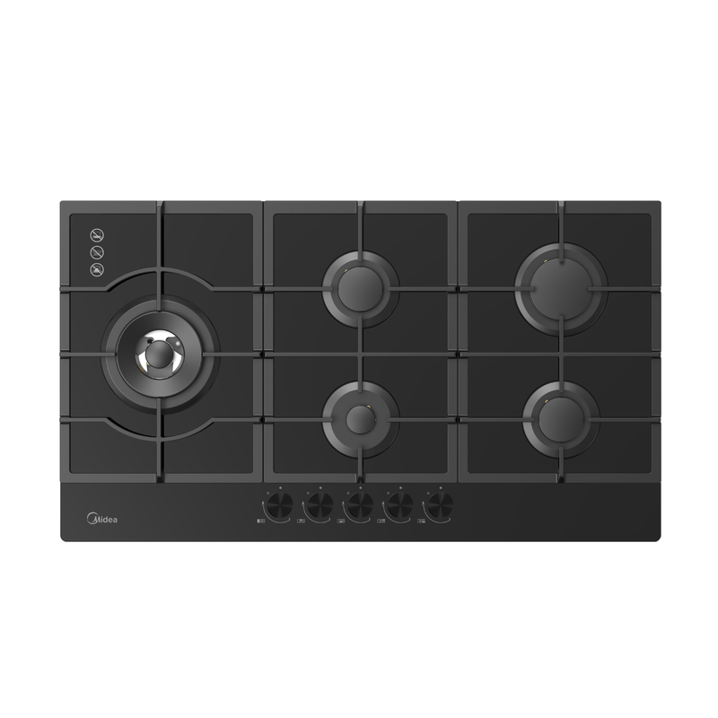 Midea 90cm gas cooktop Black Glass-MCG90GBL