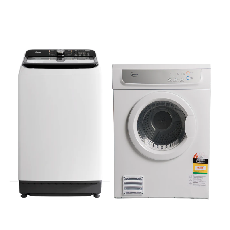 Midea Laundy Combo 8kg top load washing machine and 7kg vented dryer