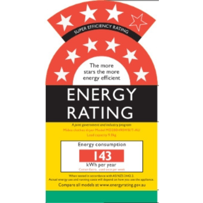 Midea 9KG Heat Pump Tumble Dryer - Smart Control - Black Color