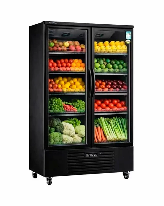 Double Glass Door Display Fridge LC-1200FX(Black)