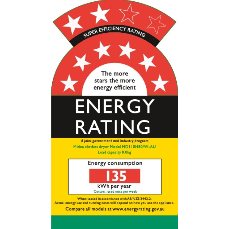 Midea 8KG Heat Pump Tumble Dryer 8 stars- White Color