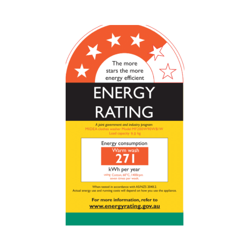 Midea 9.0KG Steam Wash Front Load Washing Machine With Wi-Fi - White Color