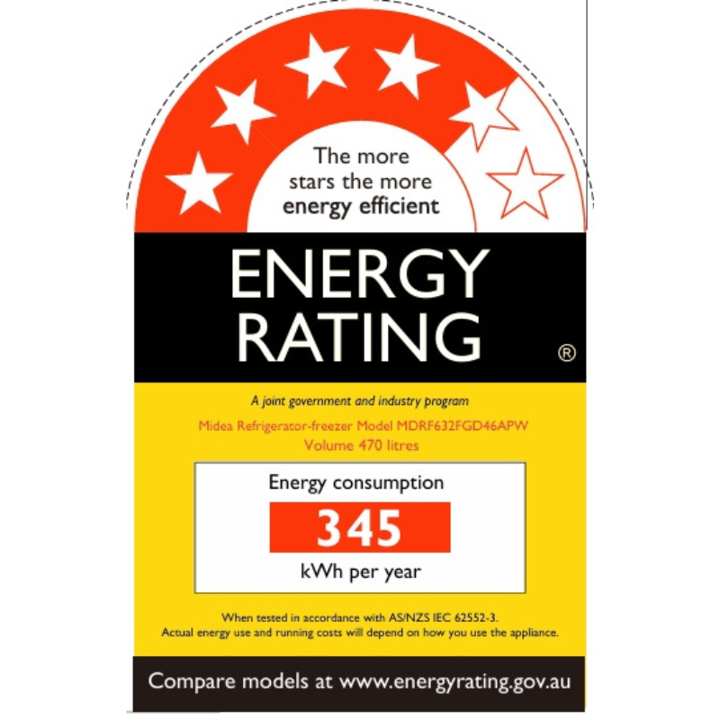 Midea 470L Cross Door Fridge Freezer Stainless Steel with Water Dispenser