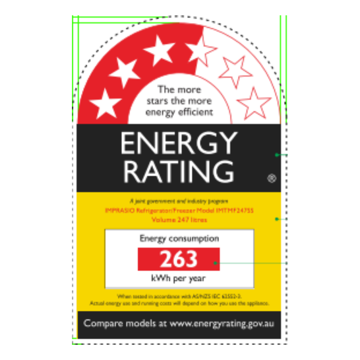 Imprasio 247L Top Mount Fridge Freezer Stainless Steel