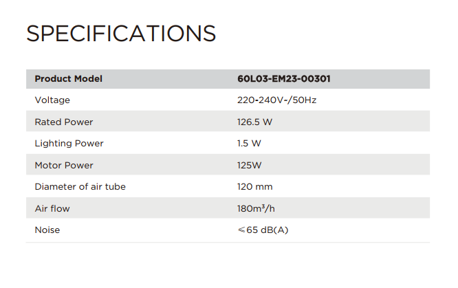 Midea 60cm Rangehood - 60L03-EM23-00301