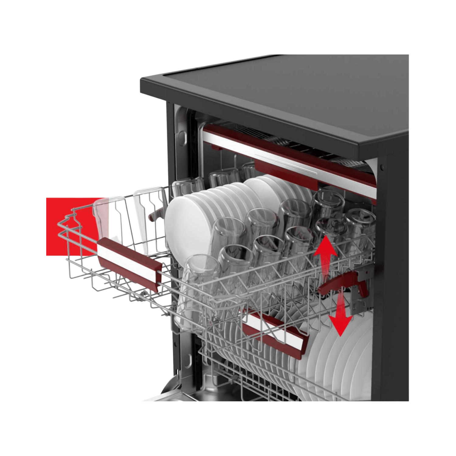 Toshiba 15 Place Settings Freestanding Dishwasher With UV Light & Auto Open with 4-year Warranty- dishwasher