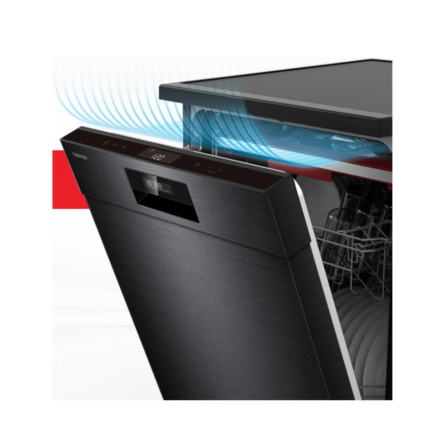 Toshiba 15 Place Settings Freestanding Dishwasher With UV Light & Auto Open with 4-year Warranty- dishwasher