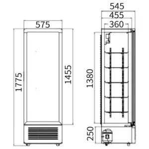 Snow Village Single Glass Door Display Fridge LC-310