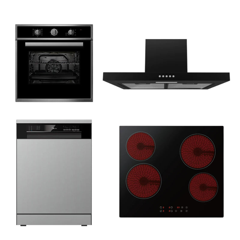 Midea Comfortable Life Kitchen Package | Multifunction Oven, Cooktop, Dishwasher & Rangehood | Midea Kitchen Appliances NZ