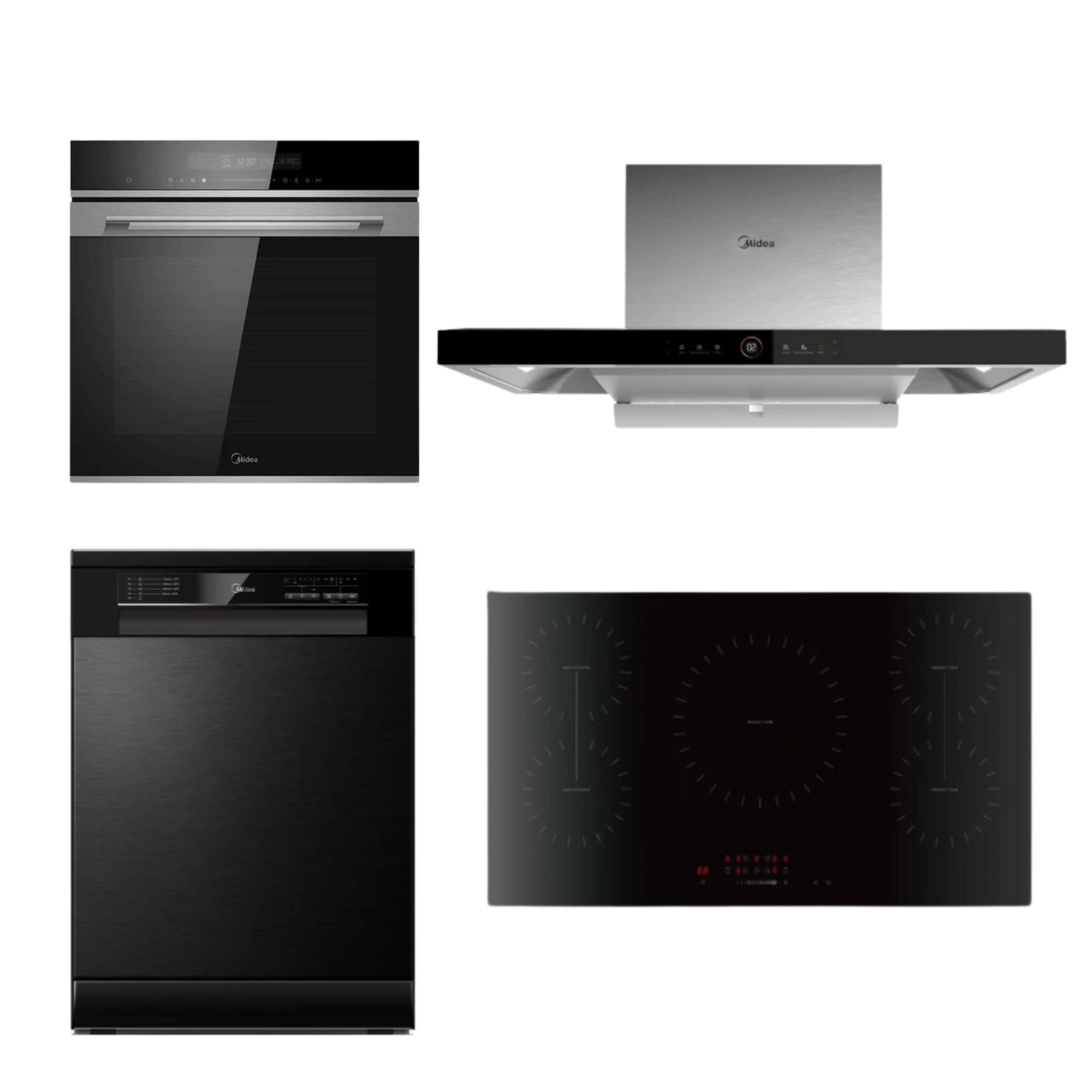 Kitchen Combo 3 | 14-Function Oven, Induction Cooktop, Dishwasher & Rangehood | Midea Kitchen Appliances NZ