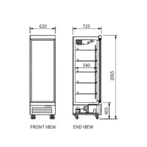 Snow Village Single Glass Door Display Freezer LD-620FX