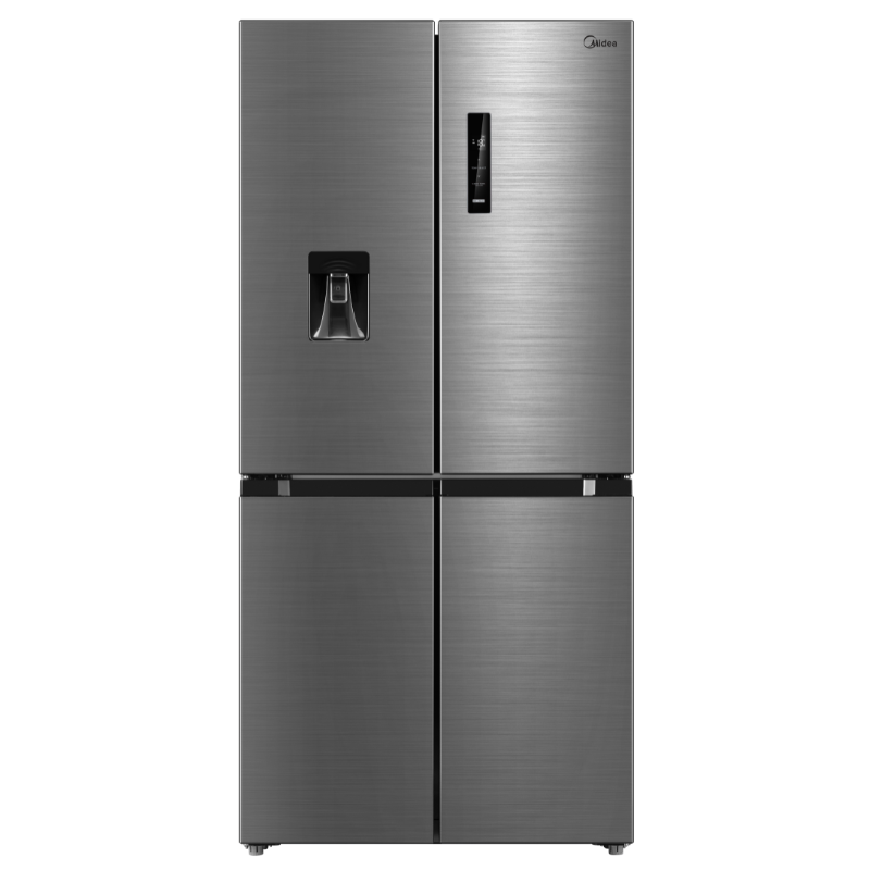 Midea 470L Cross Door Fridge Freezer Stainless Steel with Water Dispenser