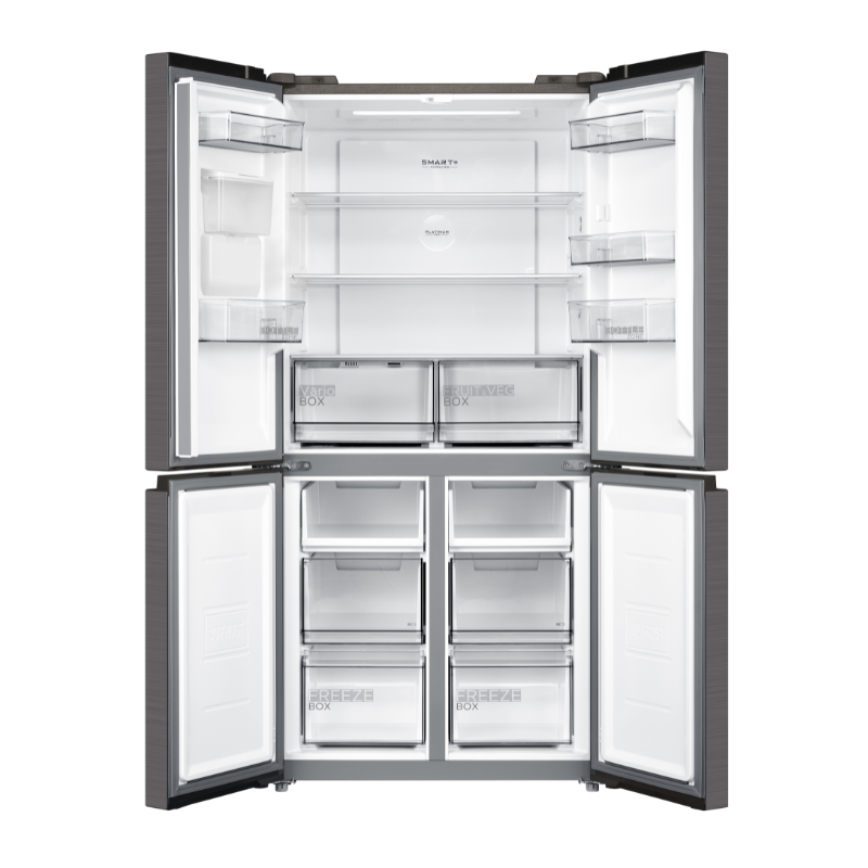 Midea 470L Cross Door Fridge Freezer Stainless Steel with Water Dispenser