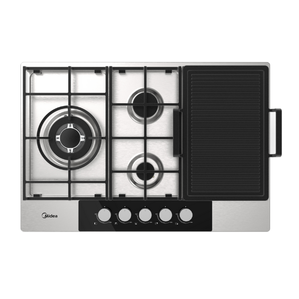 Midea 75cm 5 Burner Gas Hob Stainless Steel with Grill Plate 75SP021 - Midea NZ