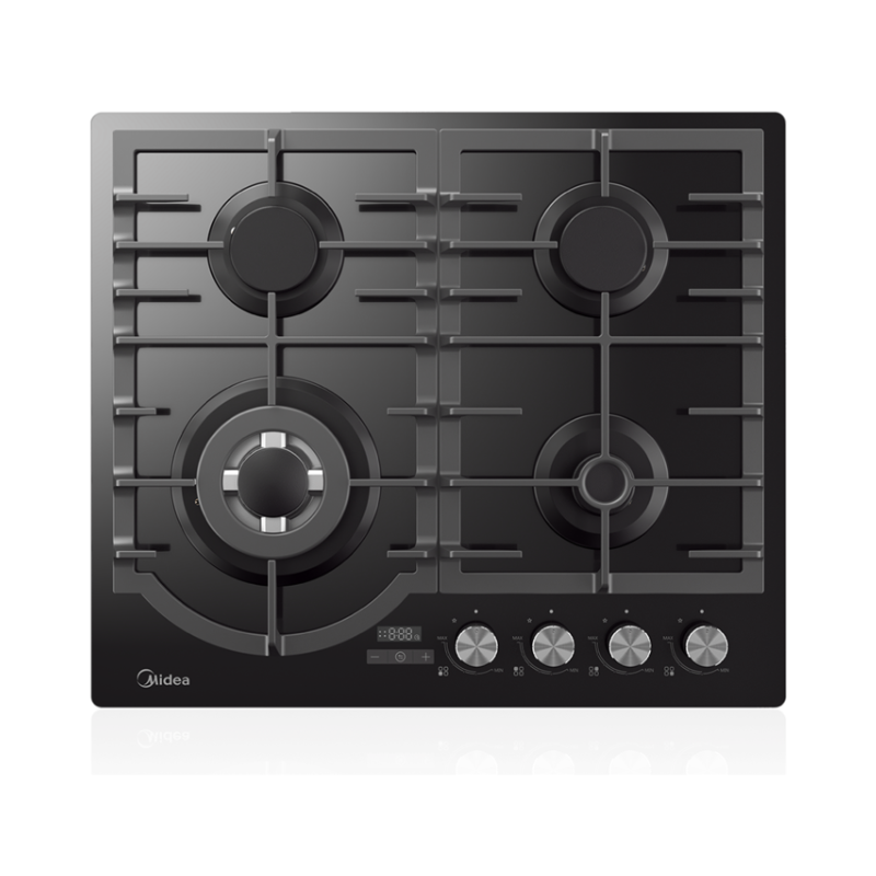 Midea 60cm Gas Cooktop Black Tempered Glass With Timer 60GH096 - Midea NZ