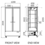 Snow Village Double Glass Door Display Fridge LC-1200FX