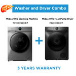 Midea Laundry Combo  - 9KG Steam Wash Front Load Washing Machine + 9kg Heat Pump Dryer
