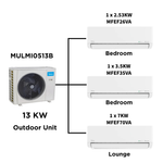 Midea Multi Split Heat Pumps Package - 13.5 kW Outdoor Unit MULMI0513B + Indoor Units