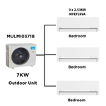 Midea Multi Split Heat Pumps Package - 7 kW Outdoor Unit MULMI0371B + Indoor Units