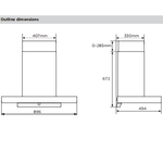 Midea 90cm T-Shape Rangehood -Steam Wash 90M80