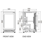 Snow Village Under Bench Double Door Bar Cooler BT-900FS/F