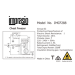 Imprasio 287L Chest freezer- White Color
