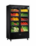Double Glass Door Display Fridge LC-1200FX（Black）