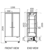 Double Glass Door Display Fridge LC-1200FX（Black）
