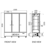 Triple Glass Door Display Fridge LC-1500FX（Black）