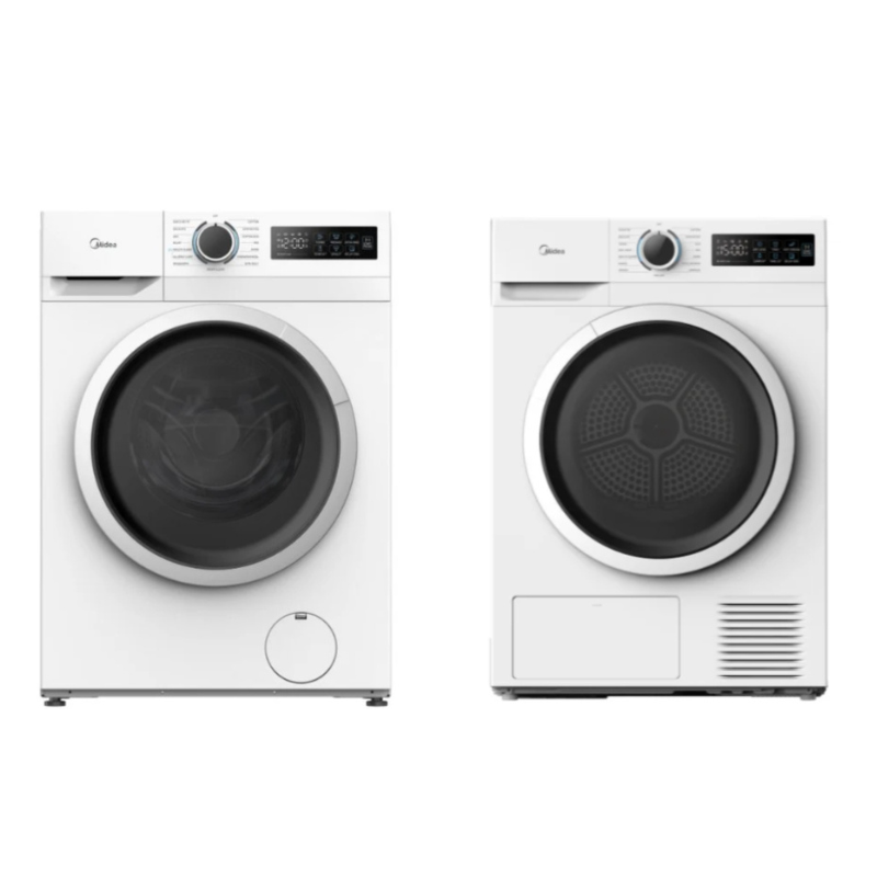 Midea White Laundry Combo  - 8KG Wash Front Load Washing Machine + 8kg Heat Pump Dryer (Copy)