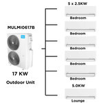 Midea Multi Split Heat Pumps 17 Kw Package