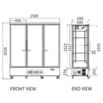 Snow Village Triple Glass Door Display Fridge LC-1500FX