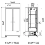 Snow Village Double Glass Door Upright Display Fridge LC-1000FS