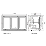 Snow Village Under Bench Triple Door Bar Cooler BT-1350FS/F