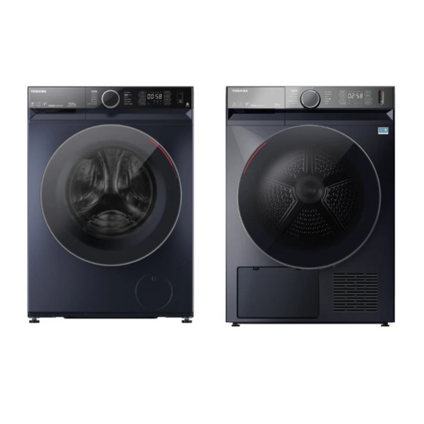 Toshiba Laundry Combo - 10KG Front Load Washing Machine + 10kg Heat Pump Dryer - TW-BK110GF4AU(MG)+TD-BP110GHAU(MG)