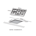 Midea 90cm Gas Cooktop Stainless Steel 90G50ME005-SFL - Midea NZ