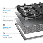 Midea 60cm Gas Cooktop Black Tempered Glass With Timer 60GH096 - Midea NZ