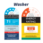 7KG Wash/4KG Dryer Front Load Combo MFN03D70/WW Water rating and Engergy rating